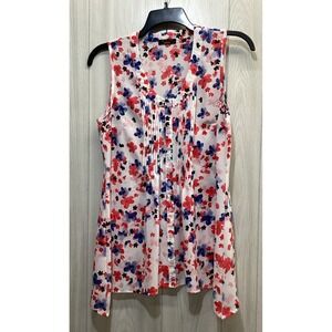 FYLO London Women's (Size 19x28") Sleeveless Button Down Round Neck Floral Shirt